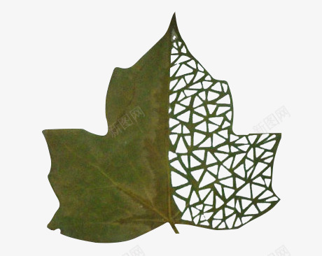 绿叶镂空花纹png免抠素材_88icon https://88icon.com 叶子 绿色 镂空