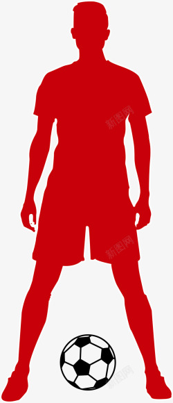 红色扁平足球运动员素材