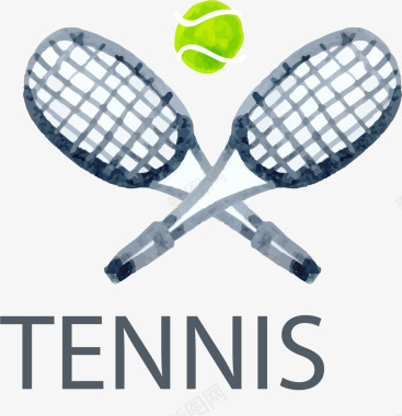 网球手绘体育图标矢量图图标