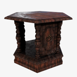 棕色复古旧桌子素材