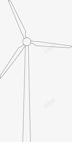 塔筒风力发电风机线稿高清图片