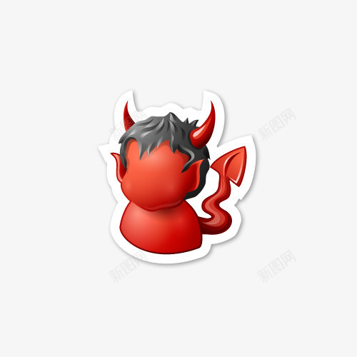 魔鬼卡通卡纸贴纸png免抠素材_88icon https://88icon.com 卡纸 卡通 贴纸 魔鬼