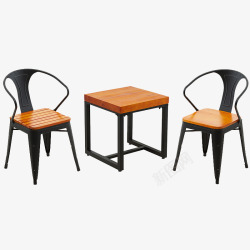铁艺餐桌椅餐台美式正方形餐桌椅高清图片