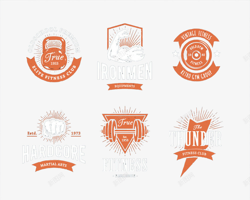 拳击杠铃健身标签png免抠素材_88icon https://88icon.com 体育运动标签 健身房主题标签 锻炼运动标签