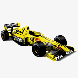 车辆比赛卡通黄色的赛车矢量图高清图片