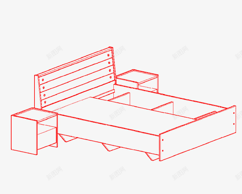 实木床线框图png免抠素材_88icon https://88icon.com 免费下载 实木床 床线框图 线框图 线稿