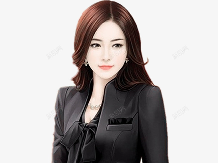 手绘长发女王范美女png免抠素材_88icon https://88icon.com 女王 手绘 美女 范 长发