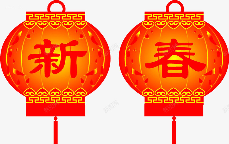 新春红灯笼png免抠素材_88icon https://88icon.com 新春png素材 新春元素图片 新春图片 灯笼素材图片 红灯笼素材