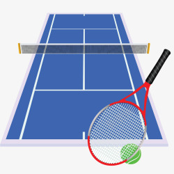 网球和网球场插画素材