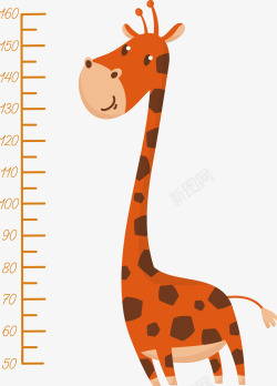 长颈鹿身高贴纸矢量图素材
