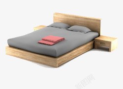 木头床木头制的床高清图片