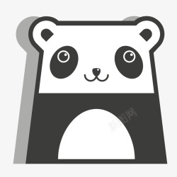 卡通熊猫动物贴纸矢量图素材