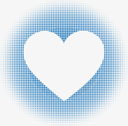 蓝色镂空拼图爱心矢量图素材