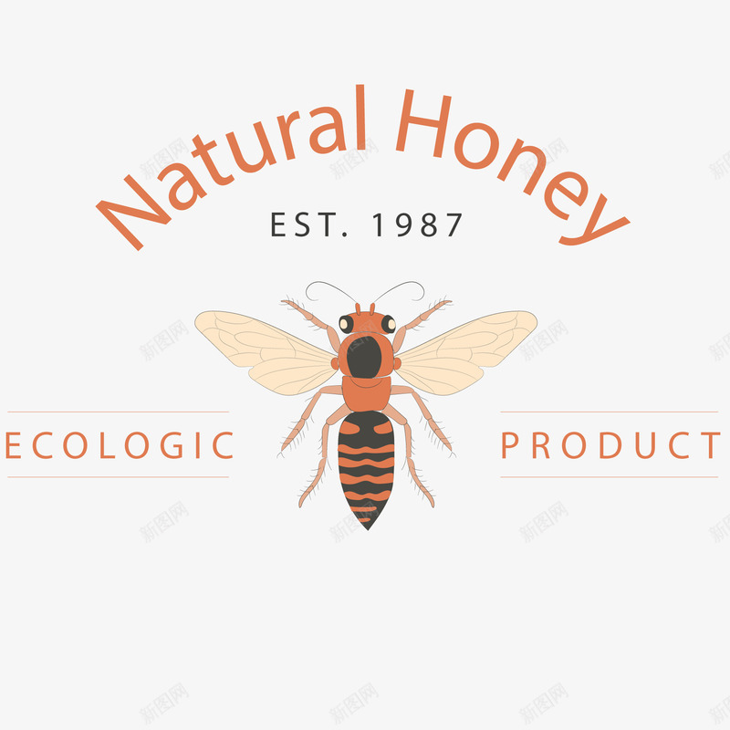 手绘有机蜂蜜标志矢量图ai免抠素材_88icon https://88icon.com 手绘 昆虫 有机蜂蜜 标签设计 蜜蜂 食物标签 矢量图