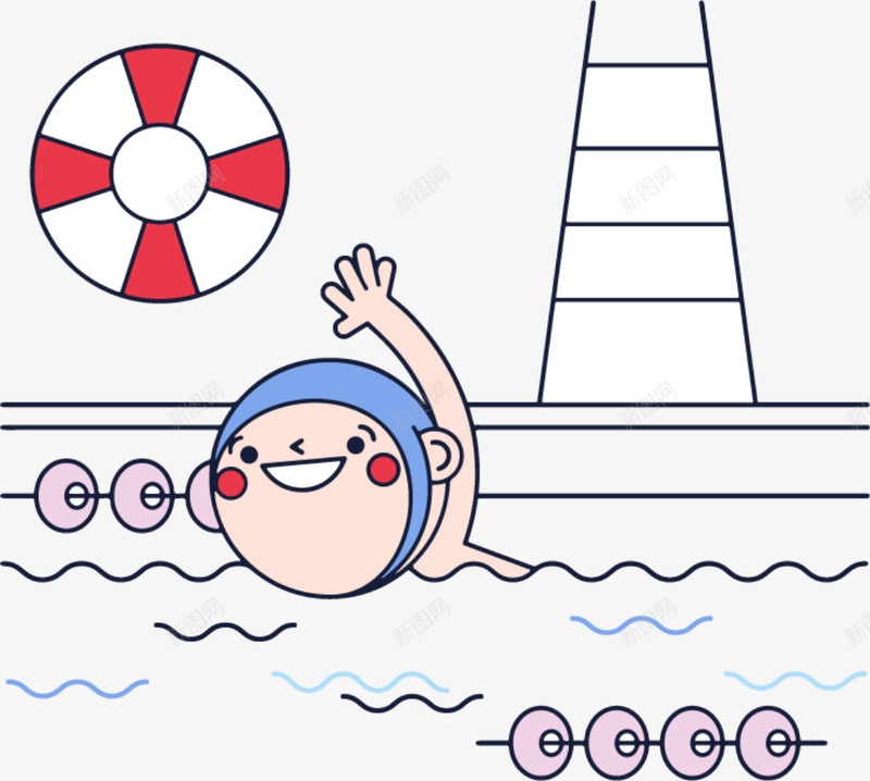 游泳池游泳矢量图ai免抠素材_88icon https://88icon.com 体育运动 泳池 游泳 游泳标志 游泳符号 运动 矢量图