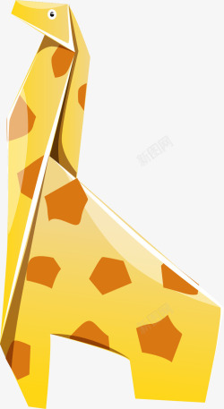 矢量折纸长颈鹿长颈鹿动物折纸高清图片