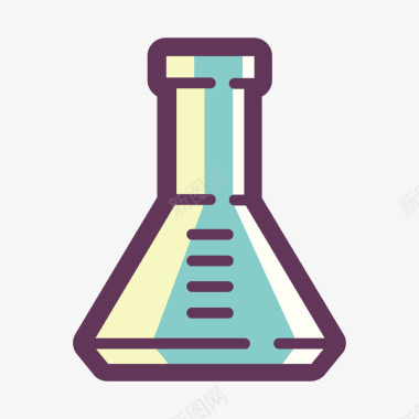 彩色SGS图标彩色手绘刻度烧杯元素矢量图图标图标