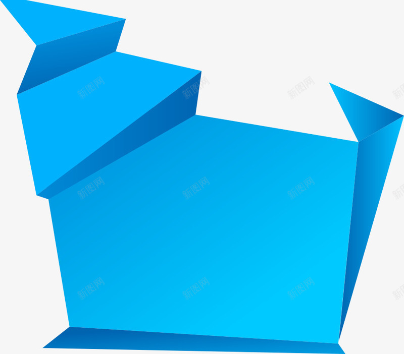 蓝色折纸标签矢量图eps免抠素材_88icon https://88icon.com 叠纸标签 折纸标签 文本框标签 蓝色折纸标签 矢量图
