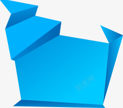 蓝色折纸标签矢量图素材