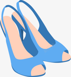 女性商品蓝色高跟鞋素材