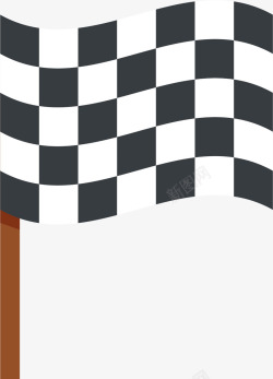 黑白格纹裁判旗帜素材