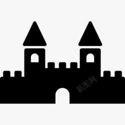 中世纪的王国城堡图标高清图片