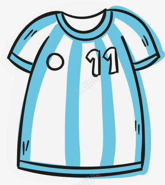 足球卡通手绘1好球服案矢量图图标图标