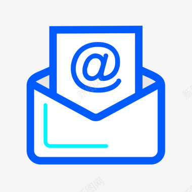 邮件后蓝色手绘邮件卡通图标矢量图图标