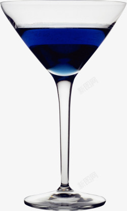 蓝色深邃酒杯素材