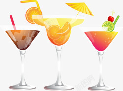 手绘鸡尾酒矢量图素材