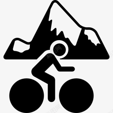 山的轮廓山地自行车图标图标