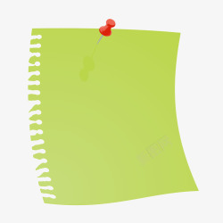 绿色便条贴纸大头针素材