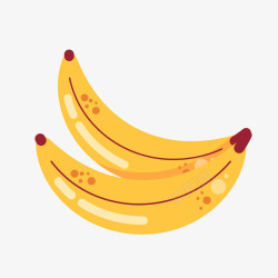 黄色卡通香蕉水果素材