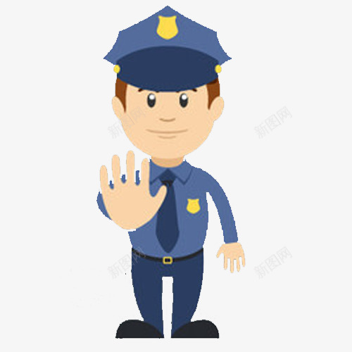 手绘卡通人民警察png免抠素材_88icon https://88icon.com png素材 为人民服务 人民警察 帮助别人 蓝色