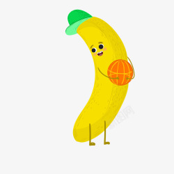 黄绿色卡通水果香蕉矢量图素材