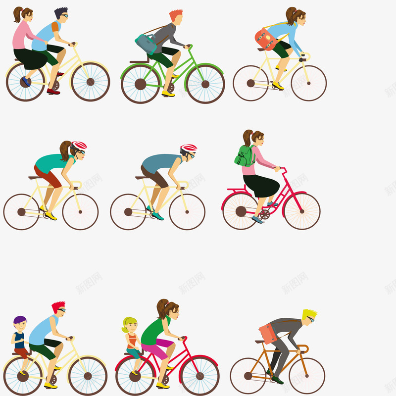自行车和骑自行车的插图png免抠素材_88icon https://88icon.com 出行 比赛 生活 自行车 运动 锻炼