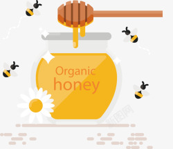 手绘蜂蜜和蜜蜂素材