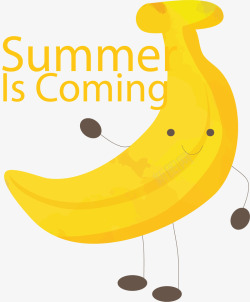 夏天来了卡通香蕉矢量图素材