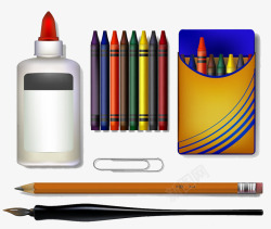 颜料画笔蜡笔铅笔素材