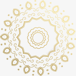 圆形金色镂空花纹素材