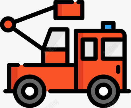 消防水消防警报救援车图标图标