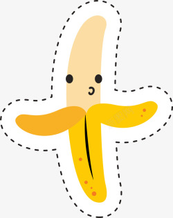 儿童的搞笑胡子卡通香蕉趣味贴纸高清图片