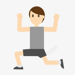 马拉松比赛男生跑马拉松预热运动男生矢量图高清图片