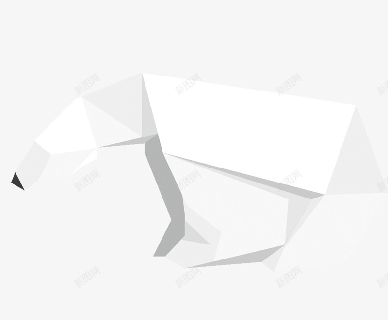 白色折纸熊png免抠素材_88icon https://88icon.com 动物 大熊 折纸 折纸熊 熊 白色 白色折纸熊