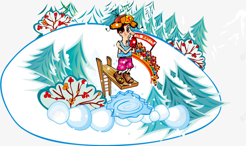冰雪世界插画png免抠素材_88icon https://88icon.com 冬季 冰雪世界 雪地