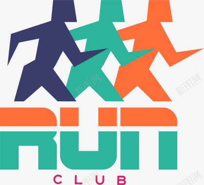 扁平办公人物运动项目跑步logo图标图标
