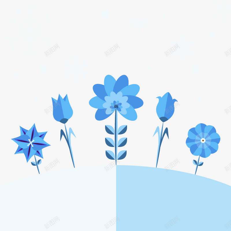 蓝色的花png免抠素材_88icon https://88icon.com 手工 纸折 纸花 花卉