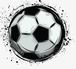 手绘创意黑色足球图素材