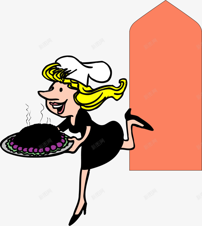 手绘端盘子的服务员png免抠素材_88icon https://88icon.com 手绘 服务 端盘子的服务员
