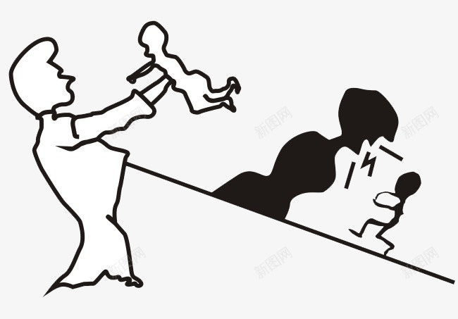 大人与小人png免抠素材_88icon https://88icon.com 人物 卡通 颜色 黑色
